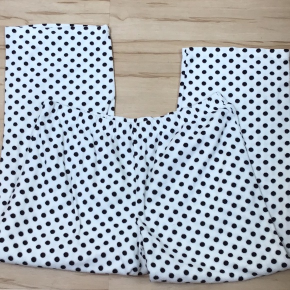 Black & White Dalmatian Polka Dot Cozy Fuzzy Fleece PJ Pant Bottoms XLarge - Picture 1 of 6